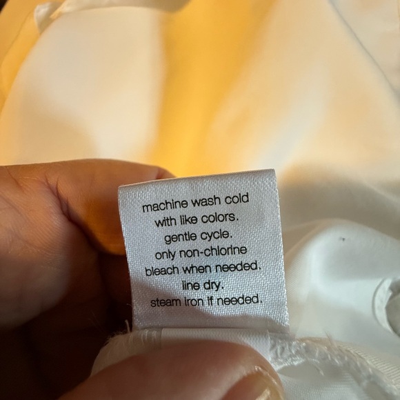 Elizabeth and James White Tunic / Blouse Neck Tie, Long Sleeve Button Down - Picture 8 of 8